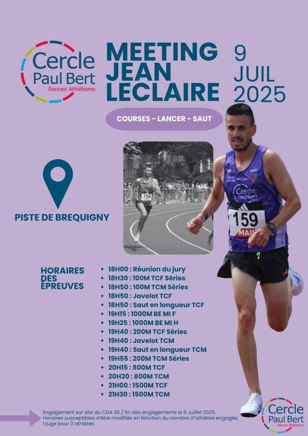 Flyer horaires meeting jean leclaire